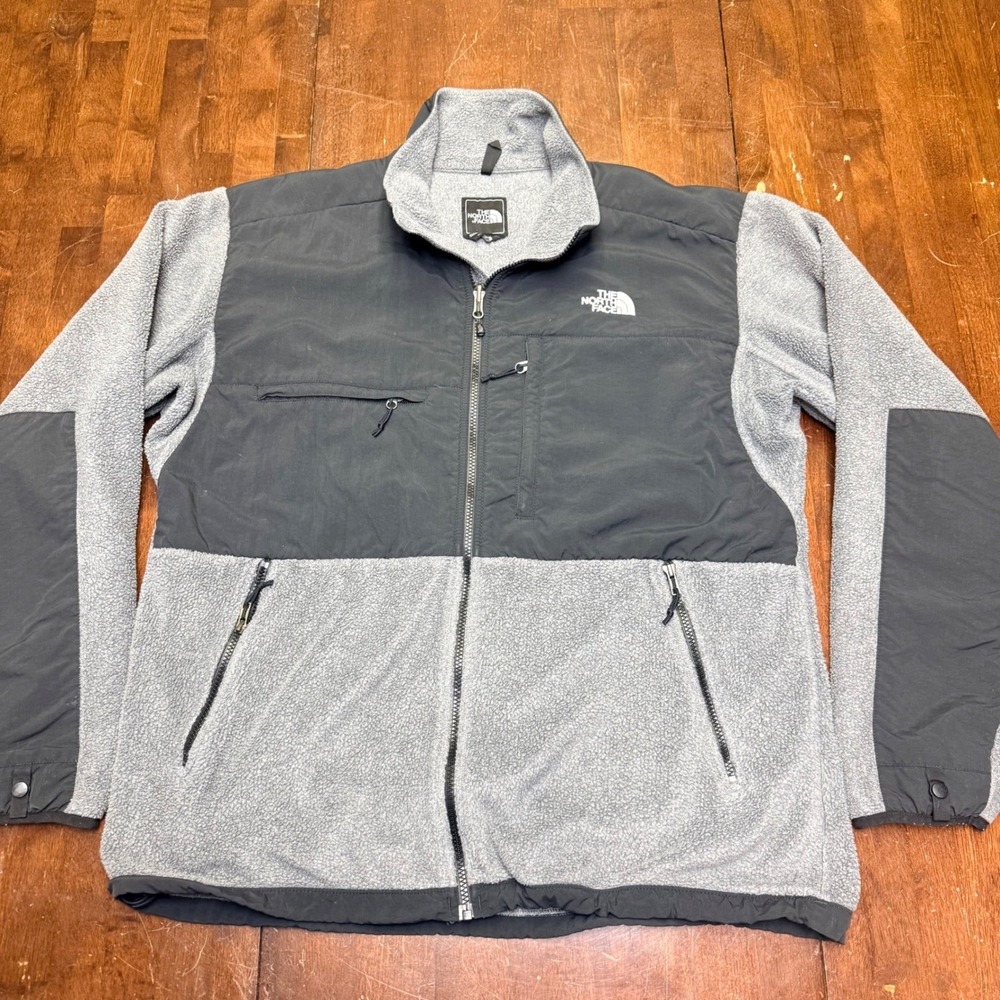 The North Face Denali Fleece Jacket Mens XL Gray Black Polartec Zip Up